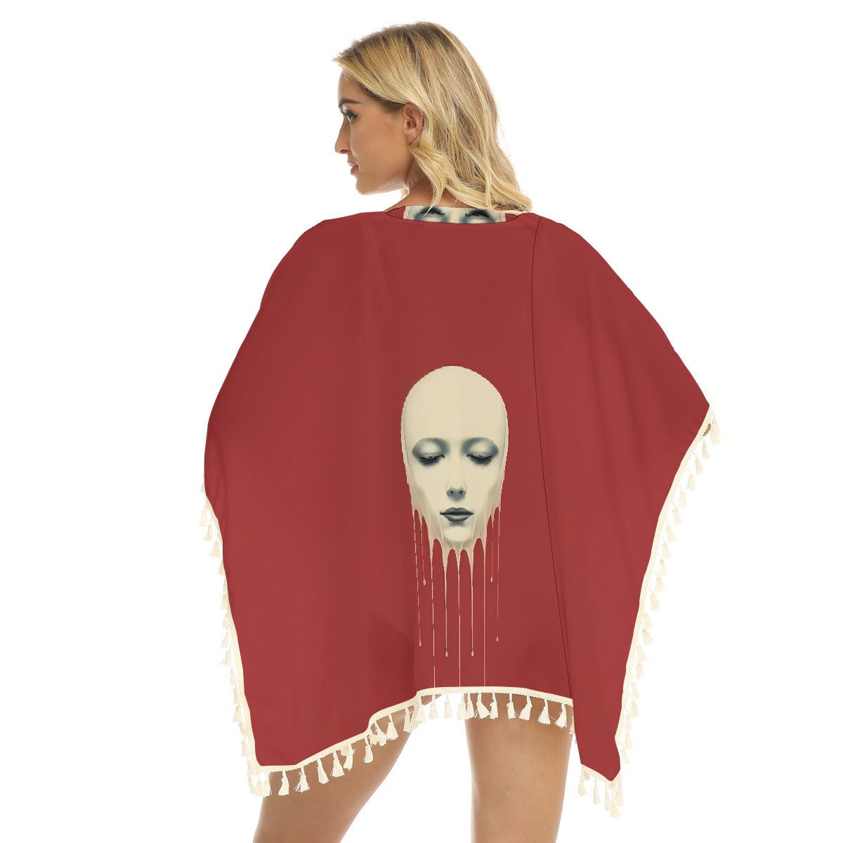 All-Over Print Women's Square Fringed Shawl