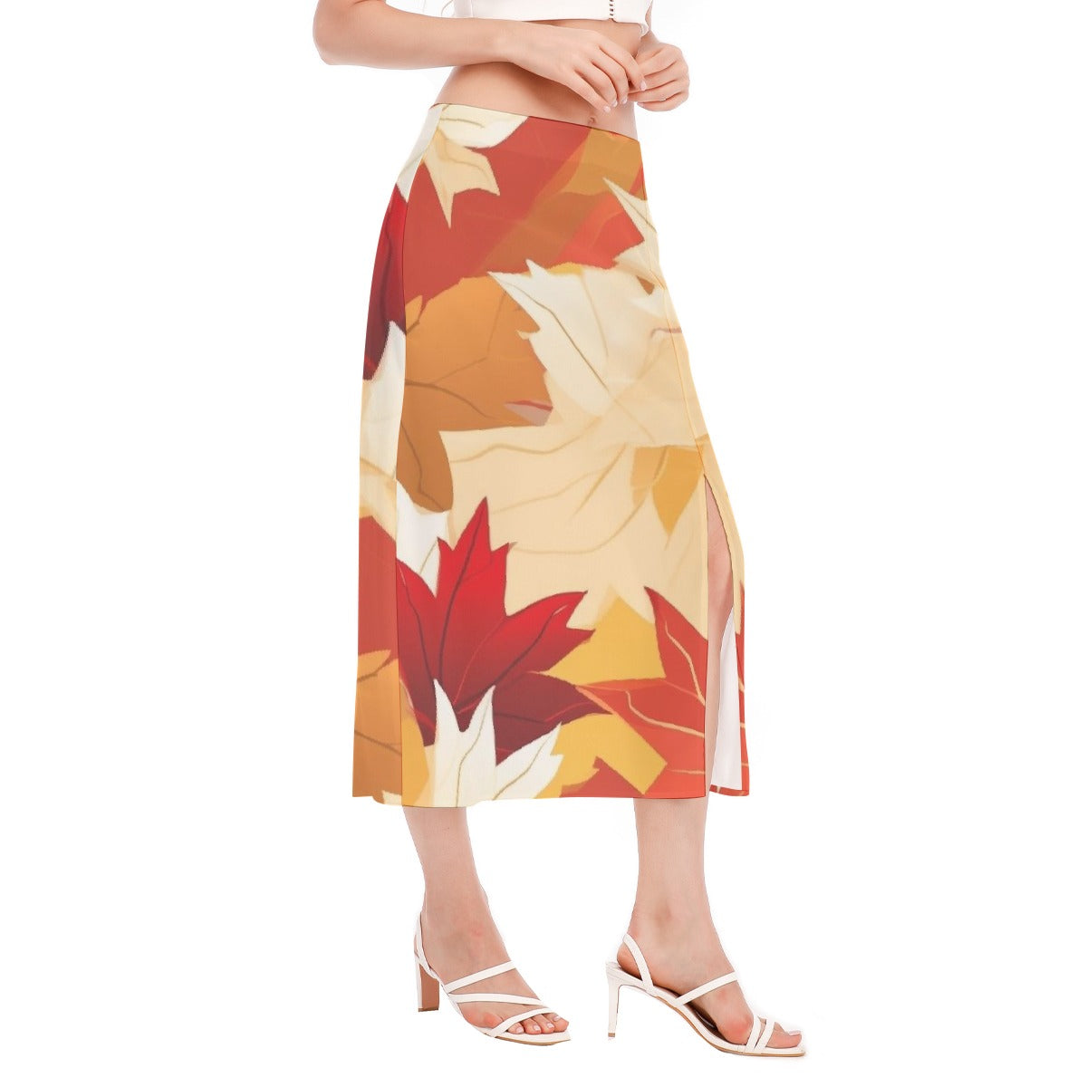 All-Over Print Women's High Slit Long Skirt