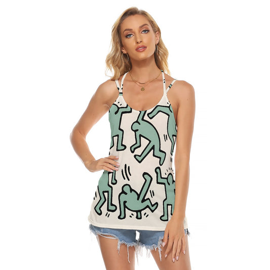 All-Over Print Women's Halter Top With Backless