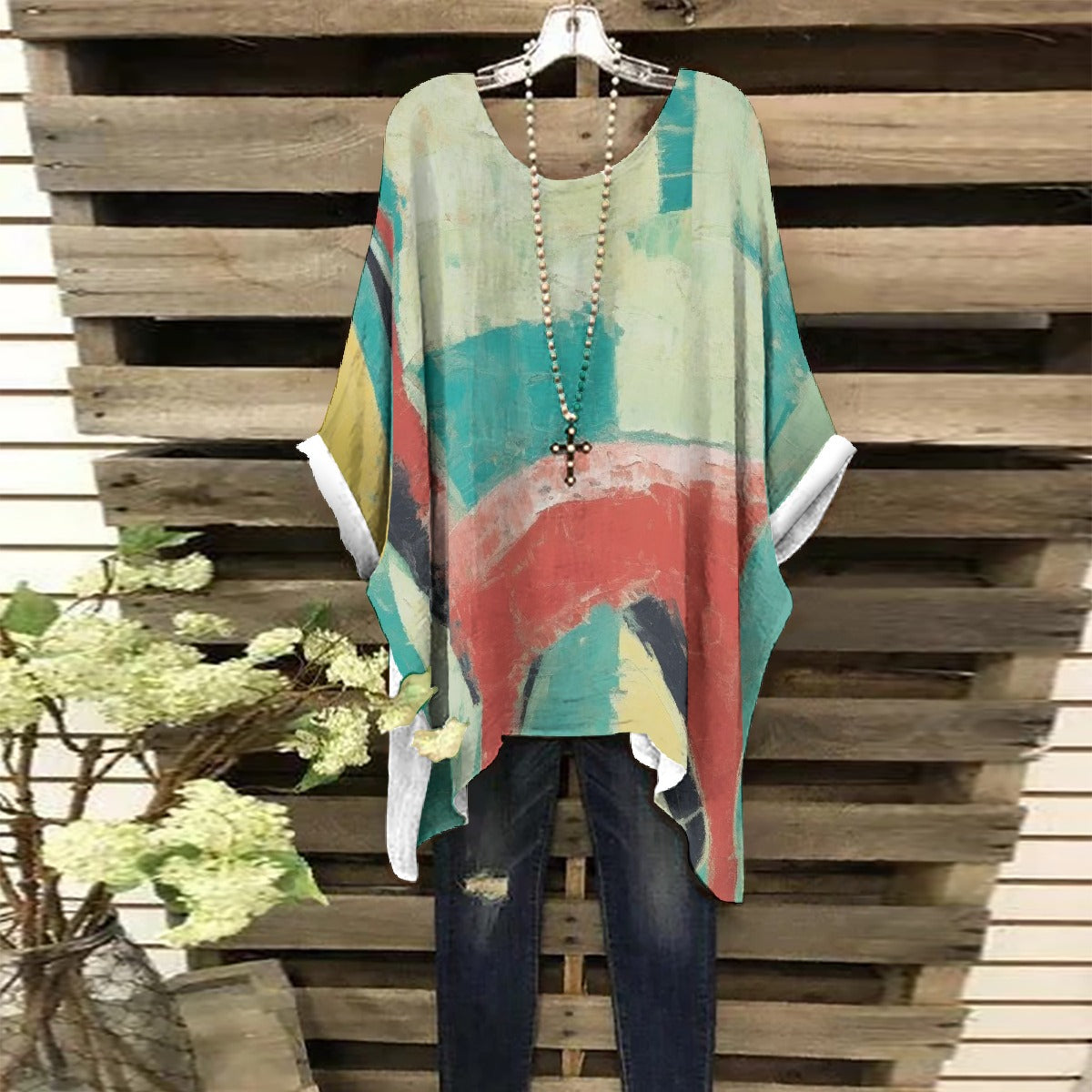 All-Over Print Women's Bat Sleeve Shirt