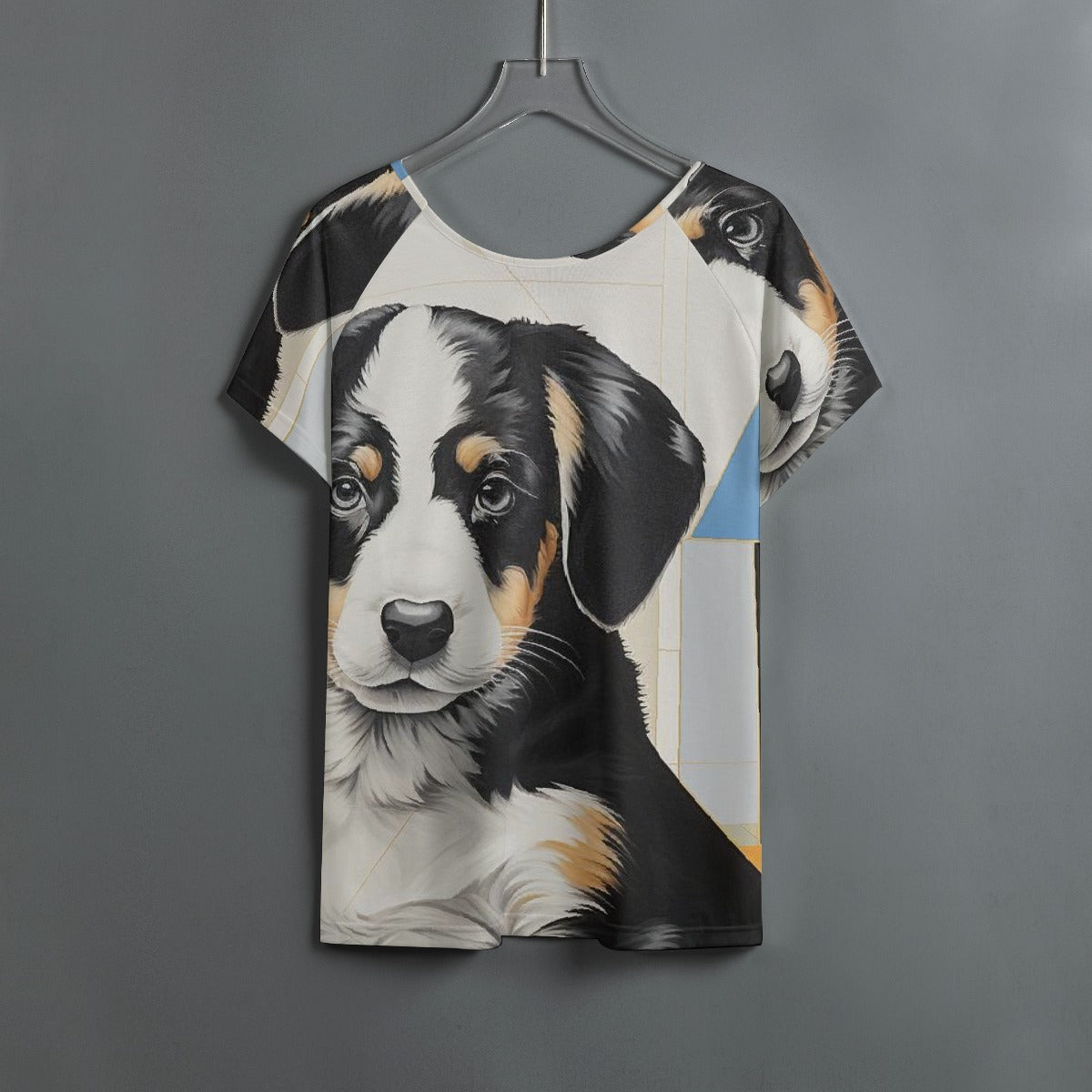 All-Over Print Women's Round Neck T-shirt With Raglan Sleeve