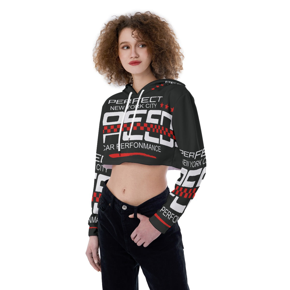 All-Over Print Women's Crop Top Hoodie