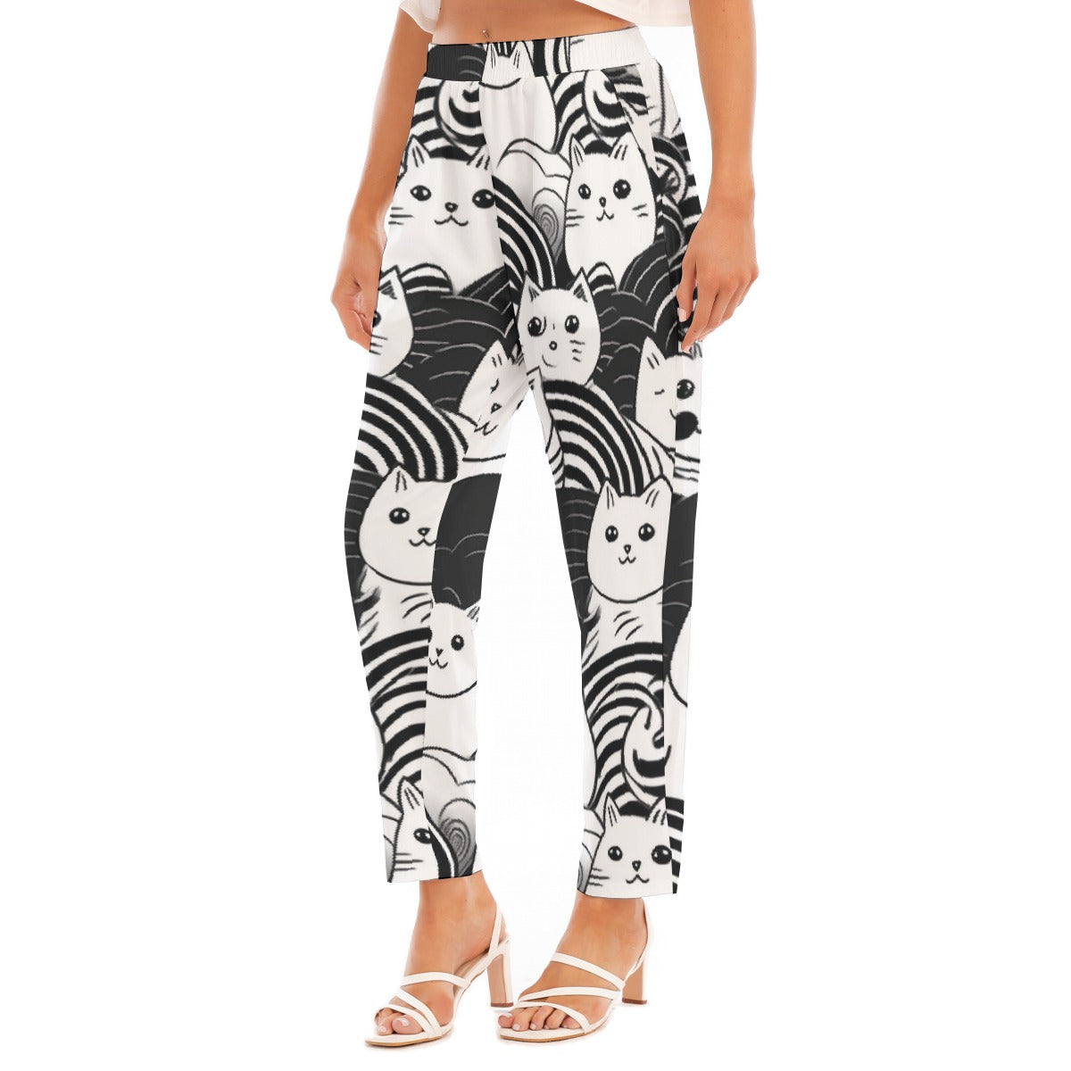 All-Over Print Women's Loose Straight-leg Pants