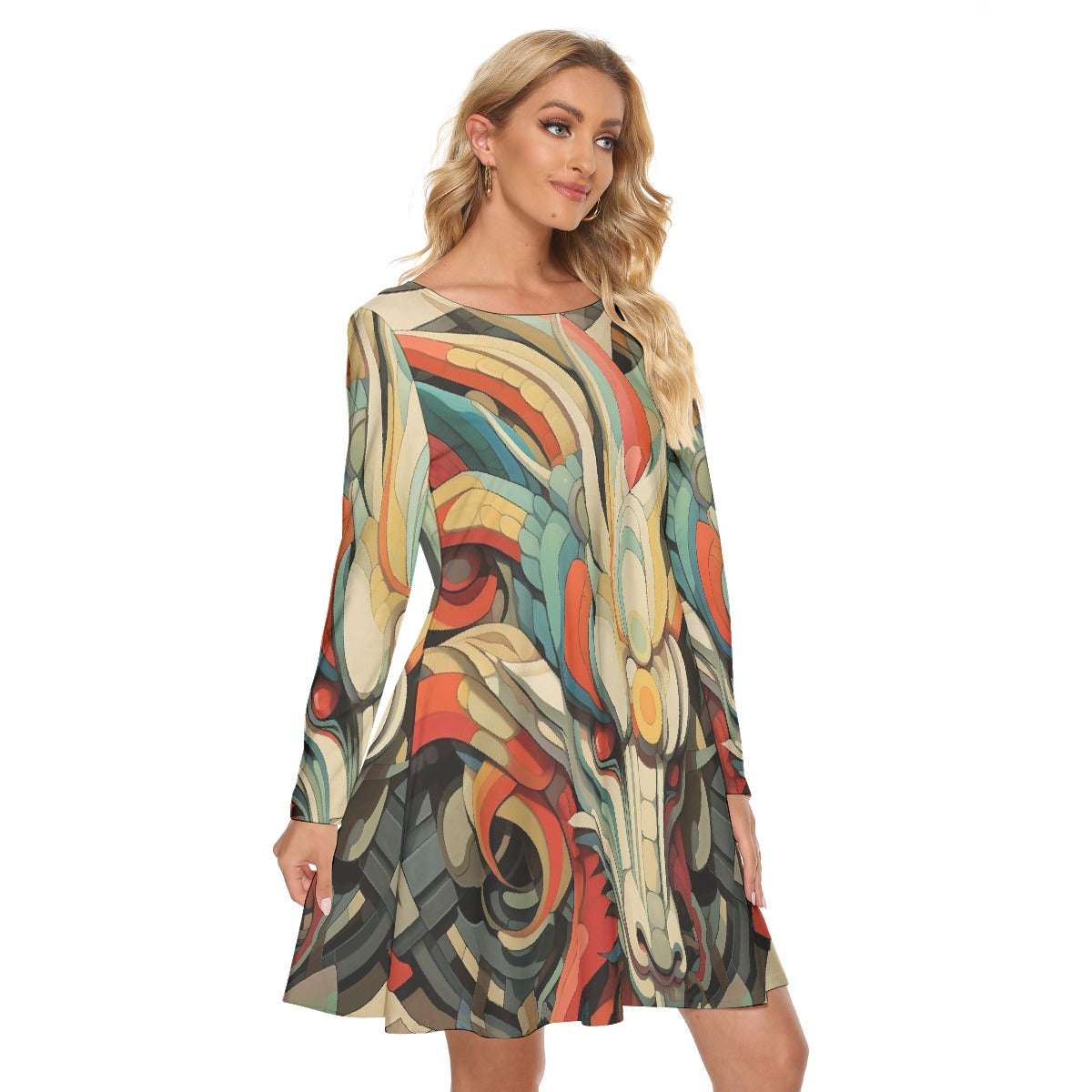 All-Over Print Women's Crew Neck Dress