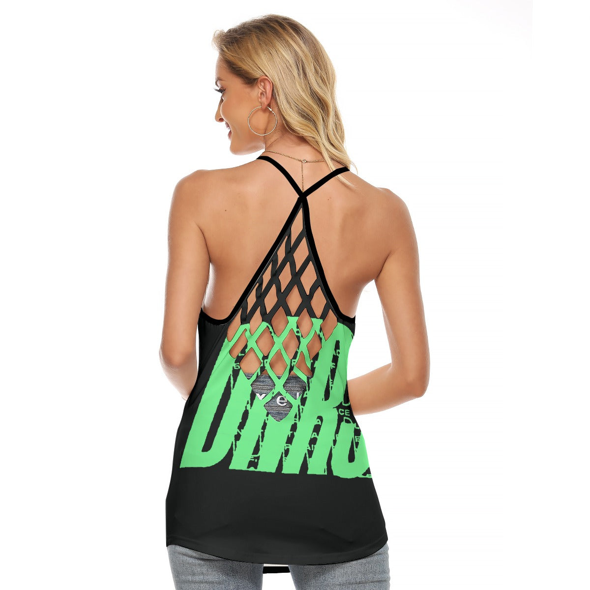 All-Over Print Women's Criss-Cross Open Back Tank Top