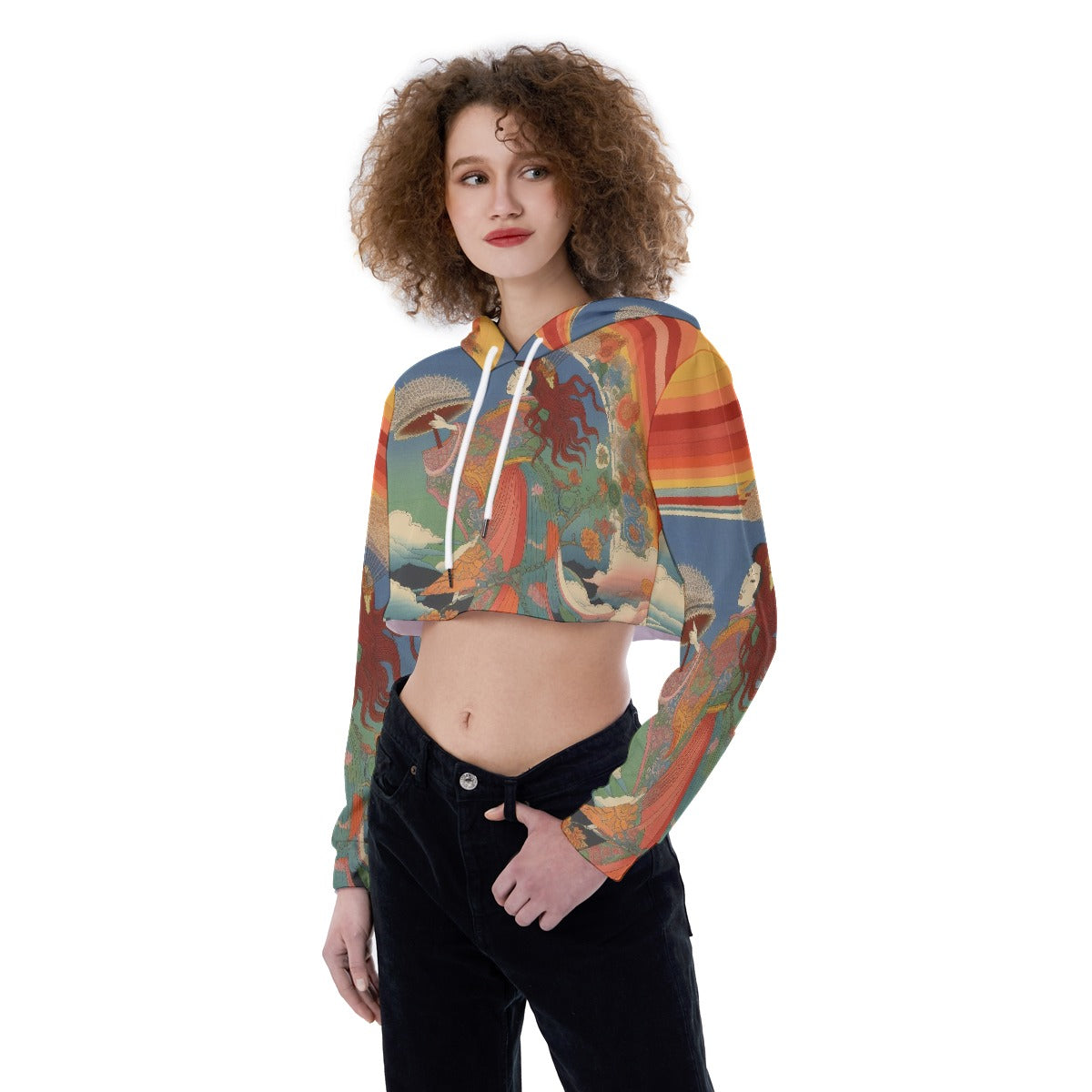 All-Over Print Women's Crop Top Hoodie