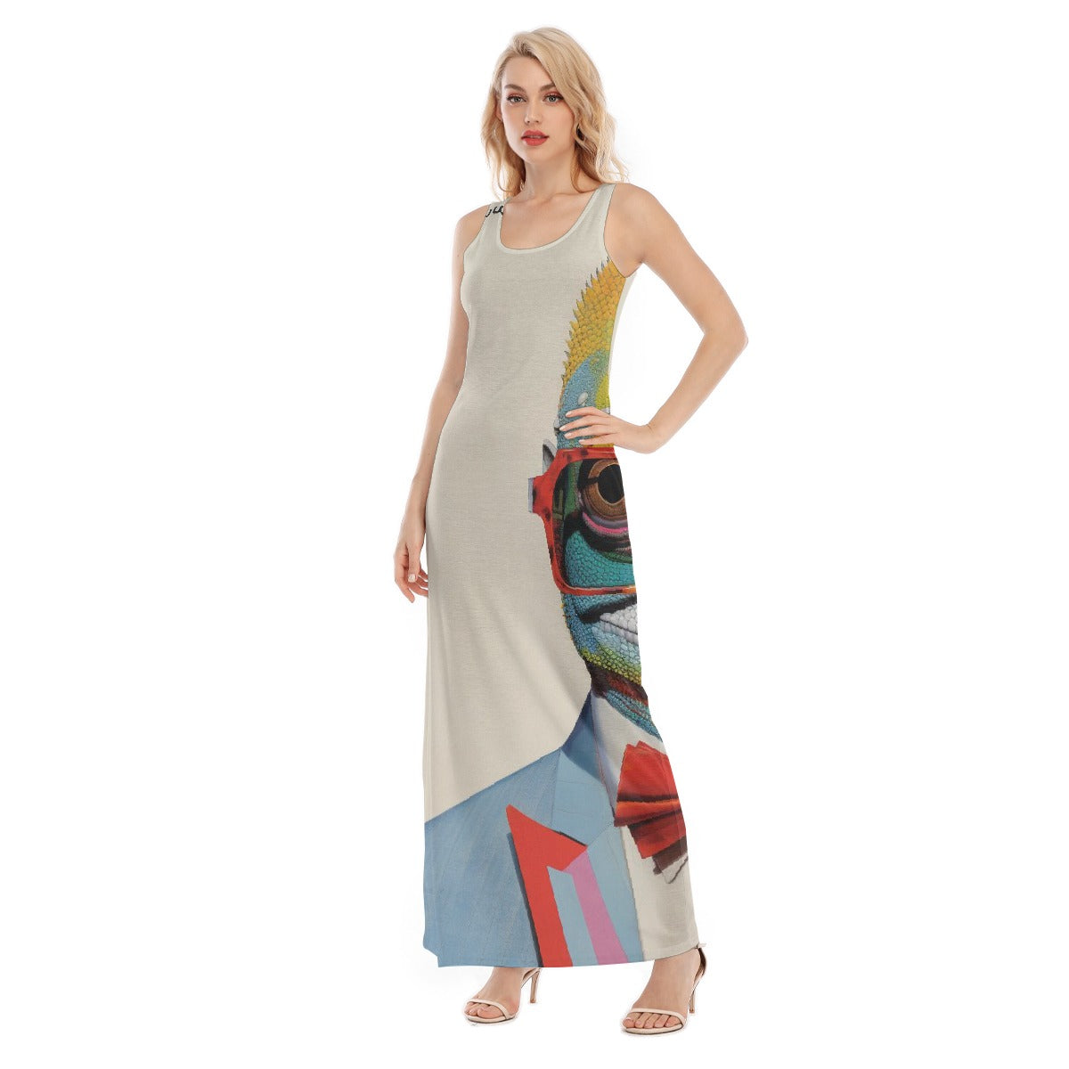 All-Over Print Women's Vest Dress | Length To Ankle