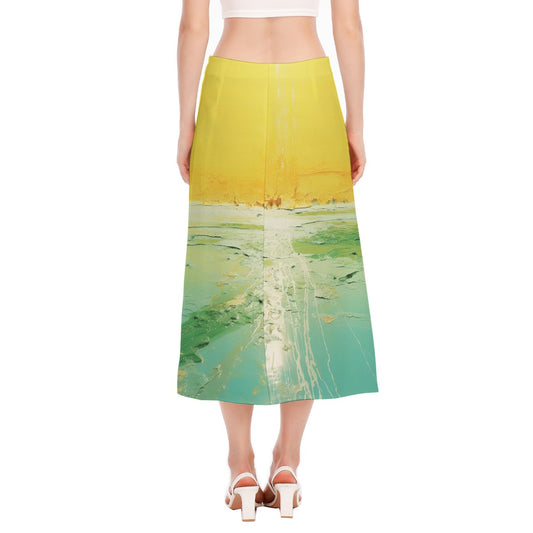All-Over Print Women's High Slit Long Skirt