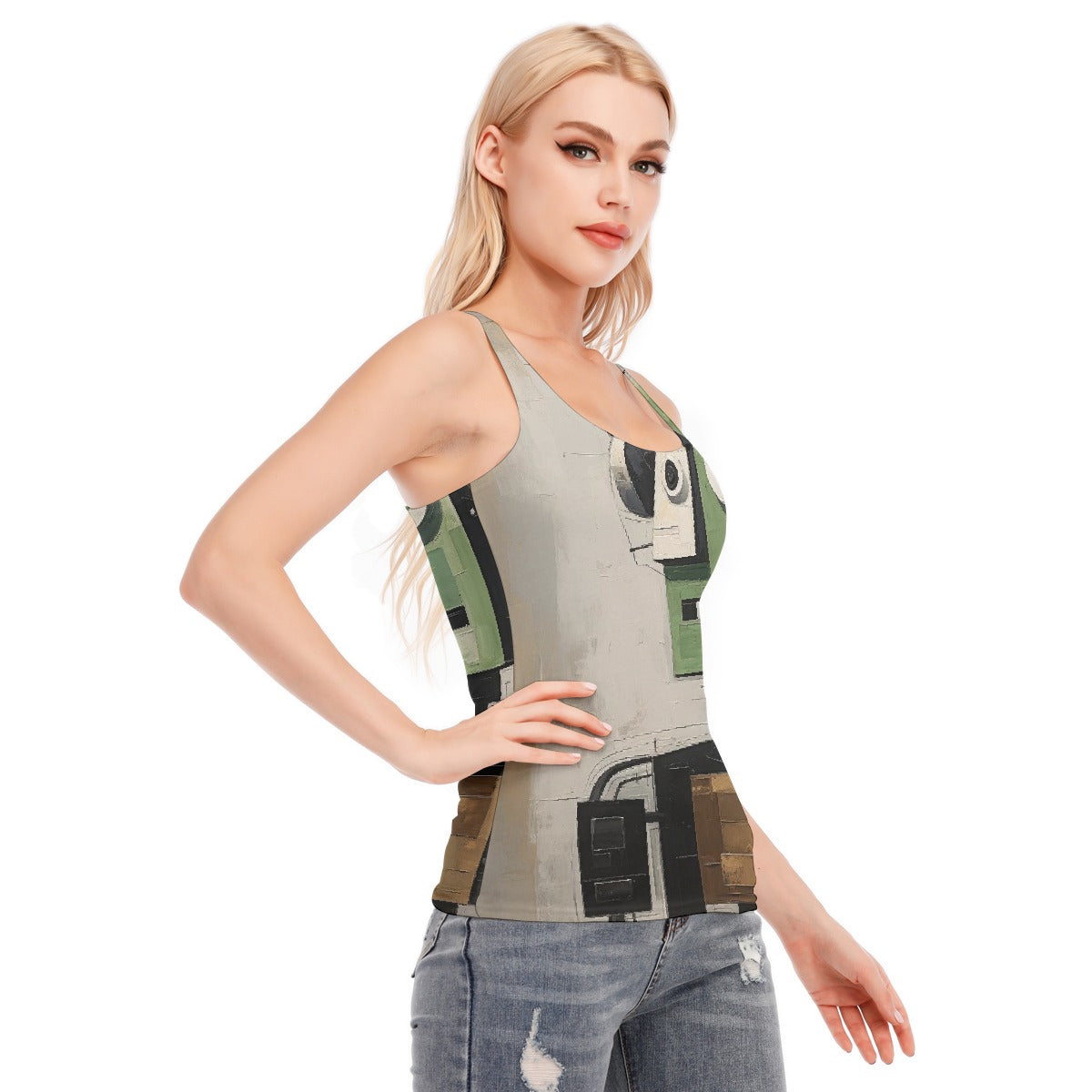 All-Over Print Women's Racer Vest | 190GSM Cotton