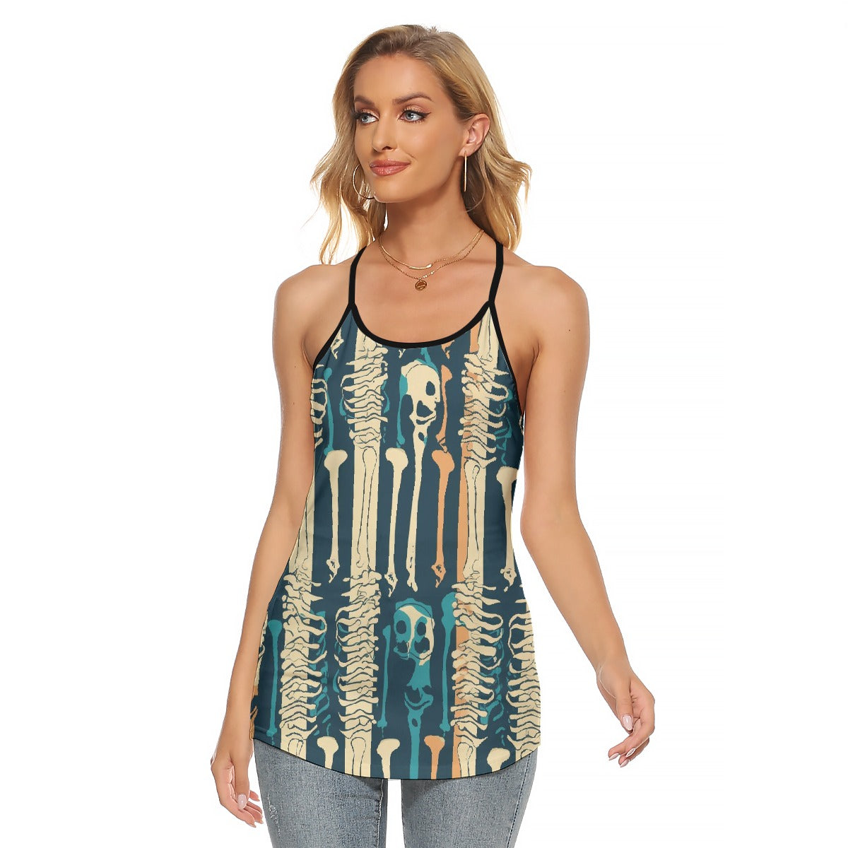 All-Over Print Women's Criss-Cross Open Back Tank Top