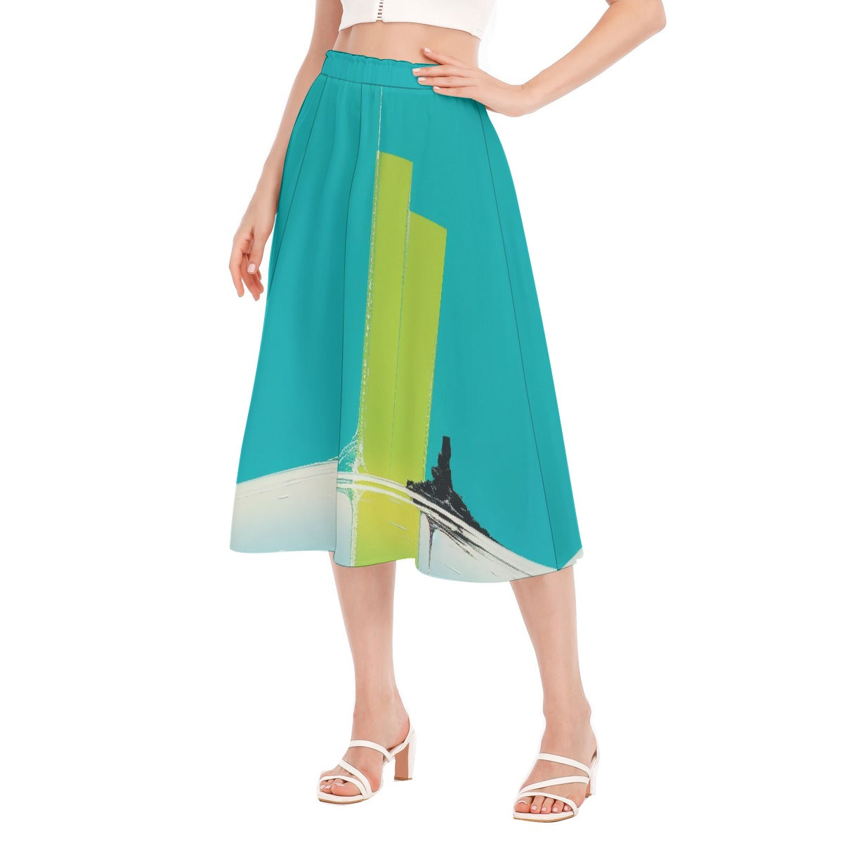 All-Over Print Women's Long Section Chiffon Skirt