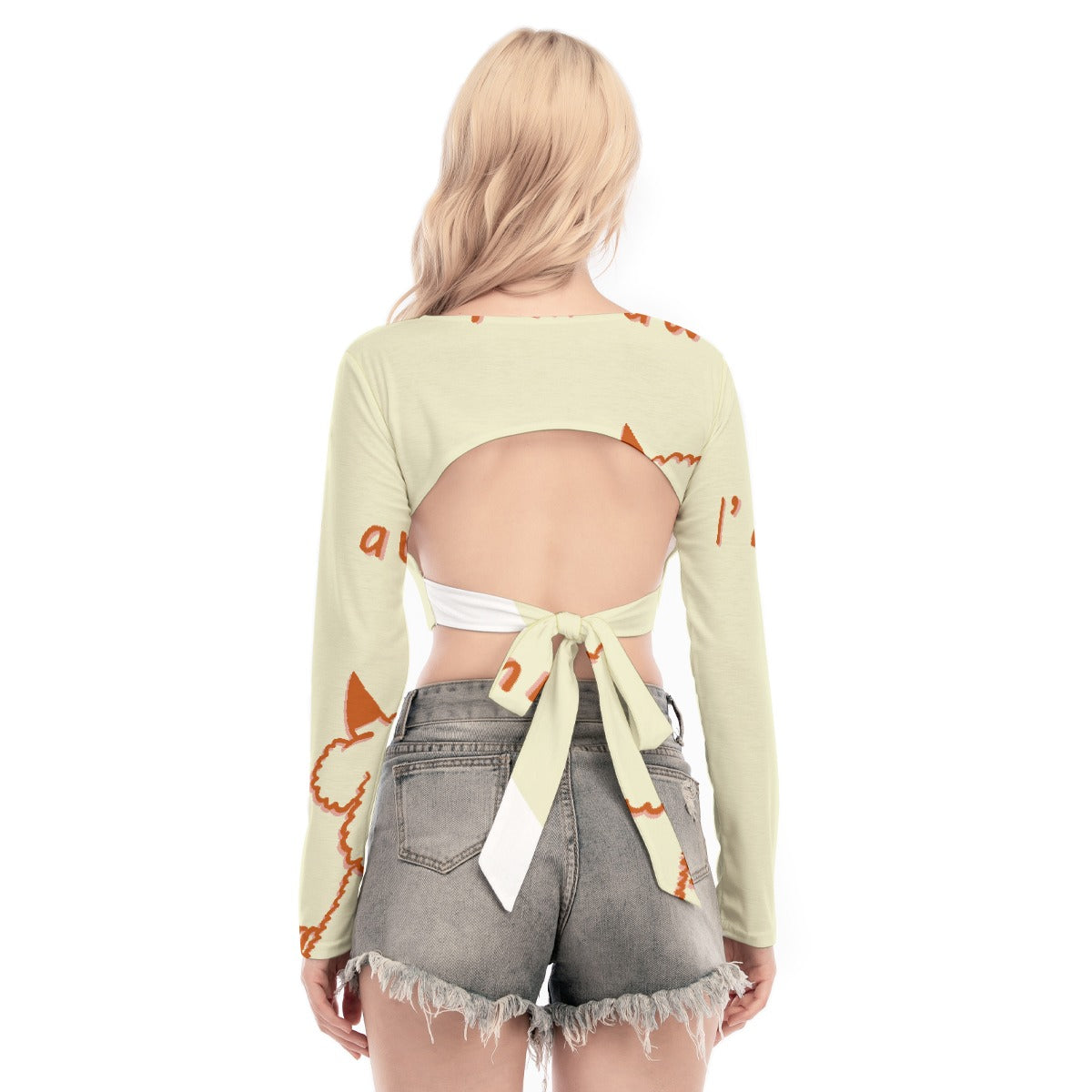All-Over Print Women's Back Hollow T-shirt With Strap