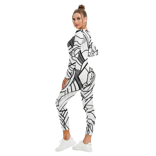 All-Over Print Women's Plunging Neck Jumpsuit