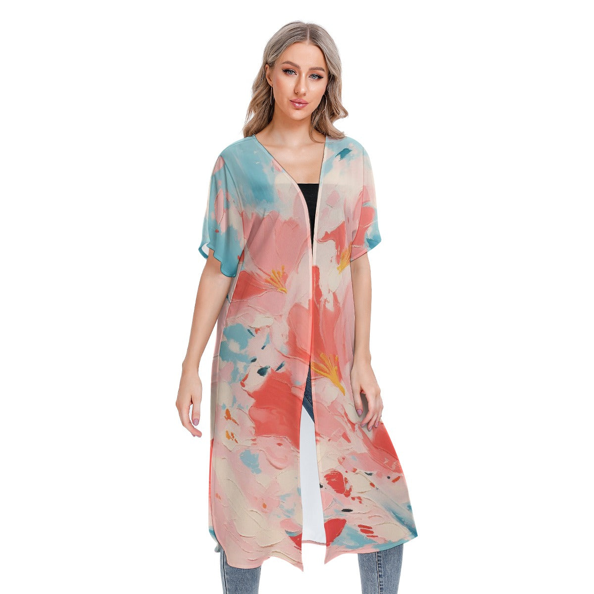 All-Over Print Women's Short Sleeve Cardigan