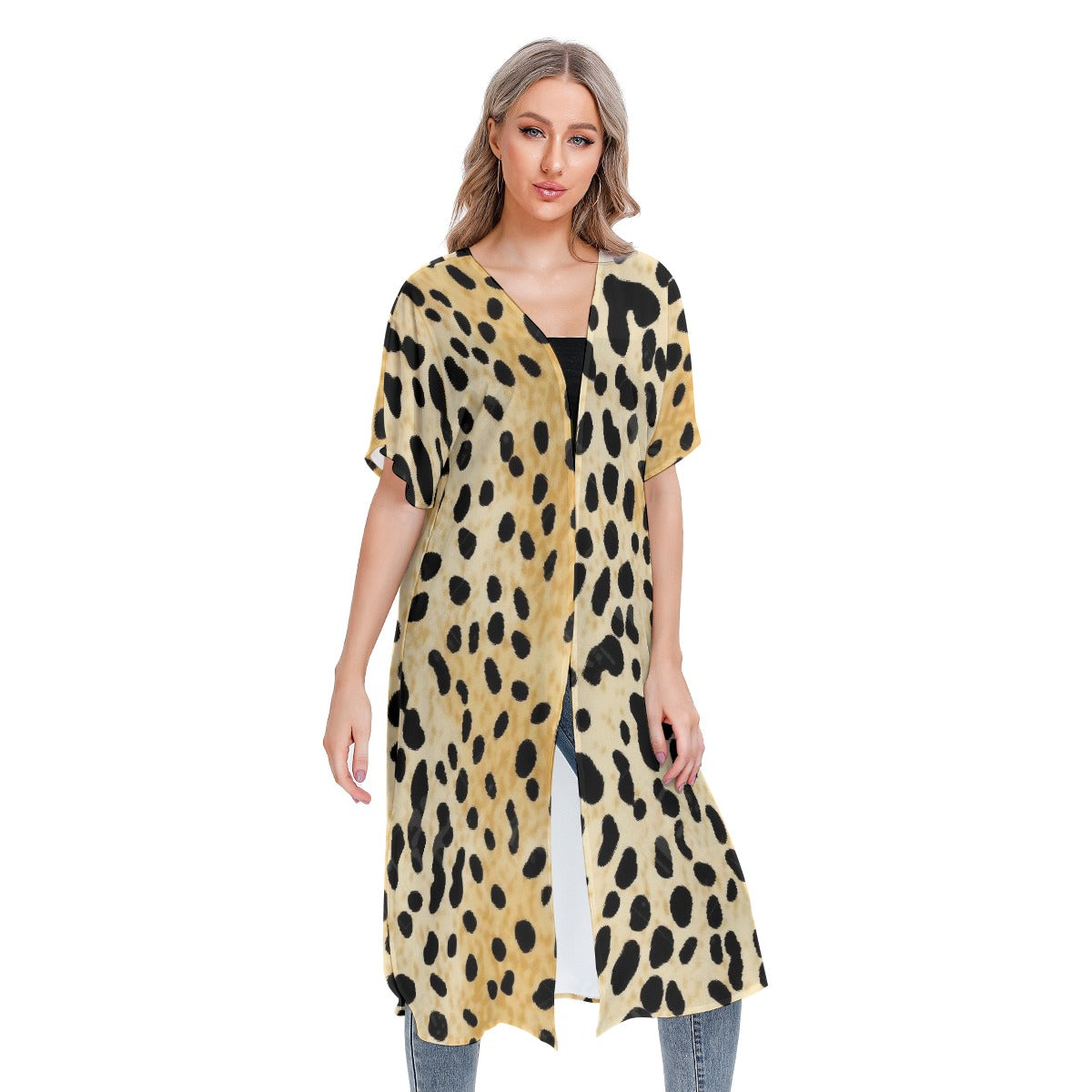 All-Over Print Women's Short Sleeve Cardigan