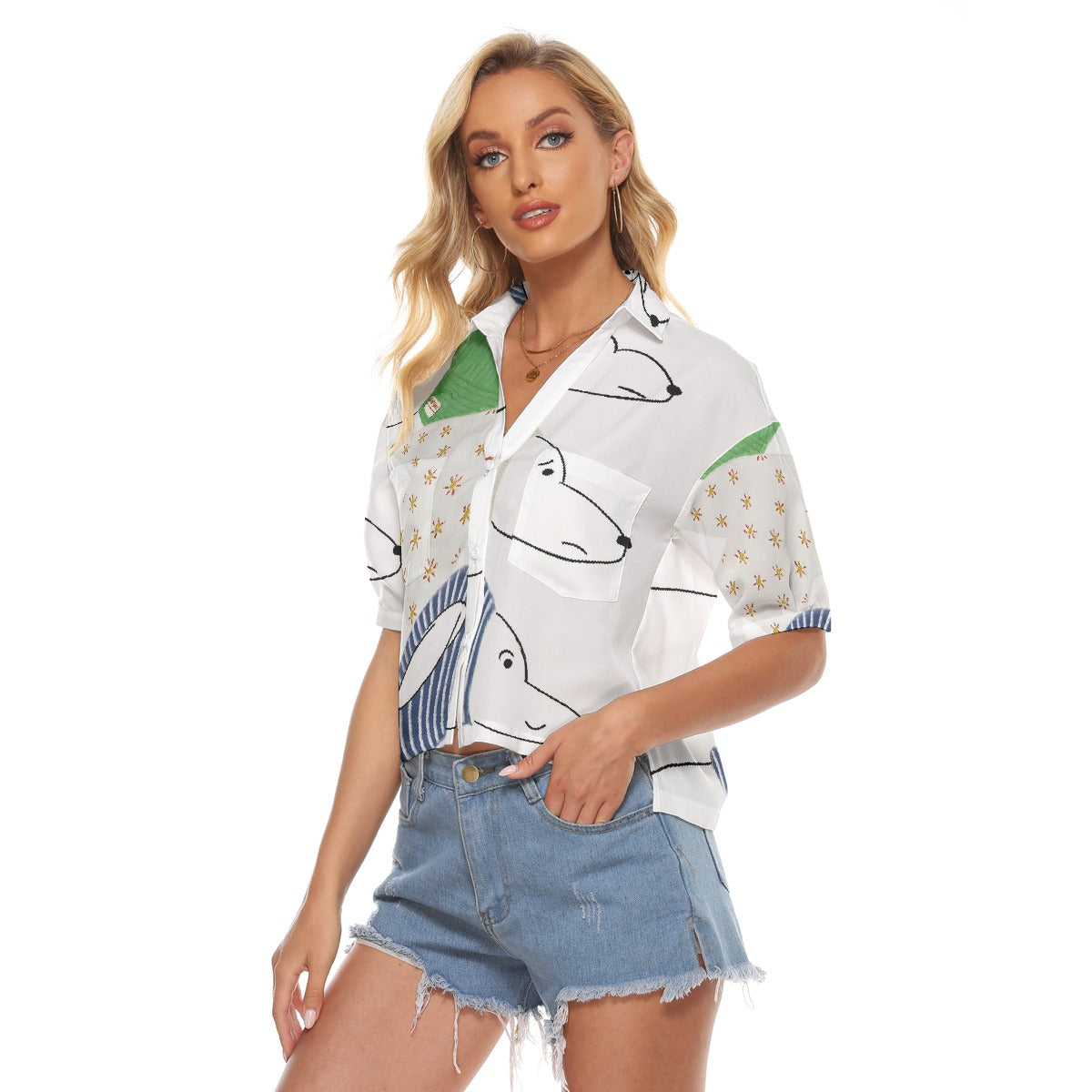 All-Over Print Women's V-neck Shirts