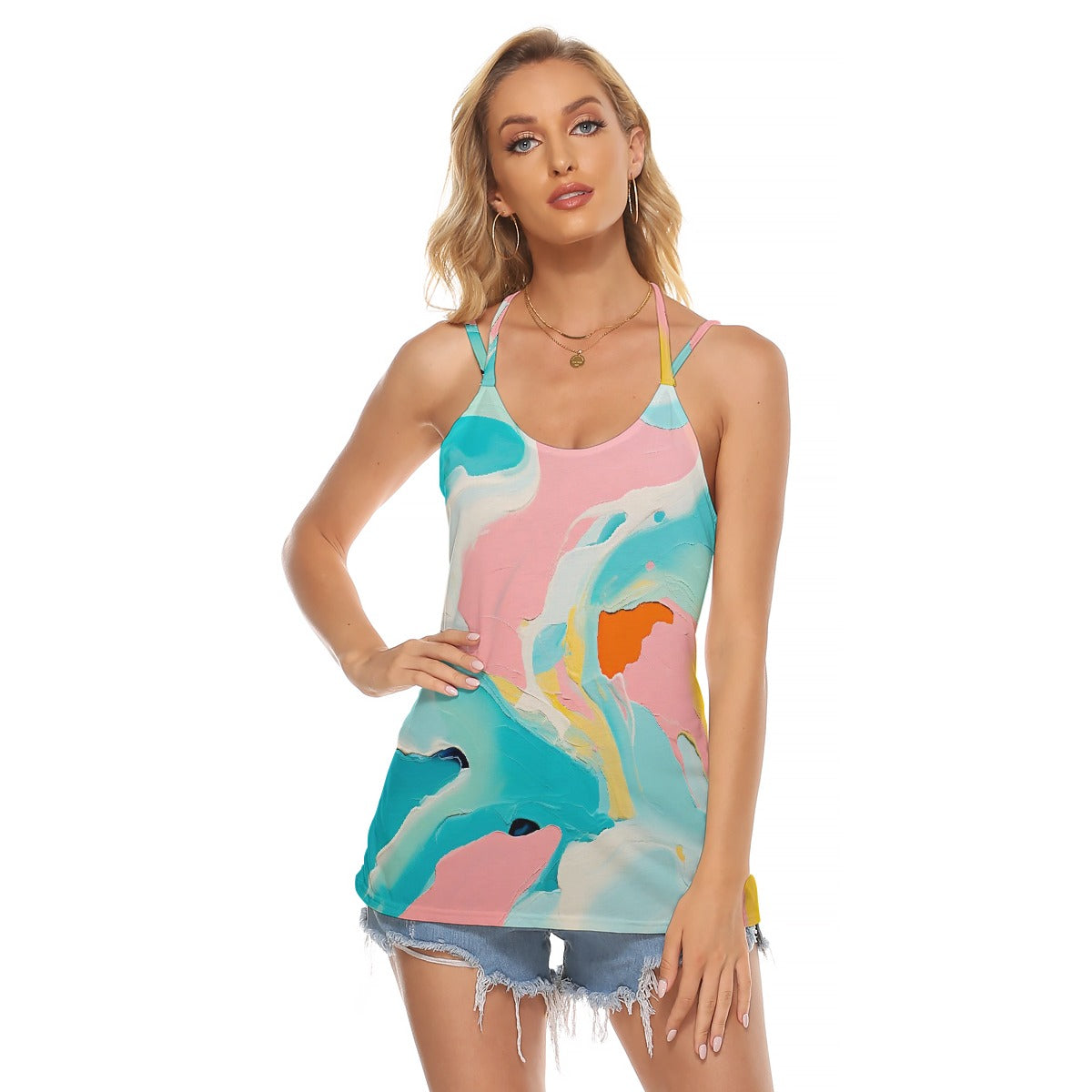 All-Over Print Women's Halter Top With Backless