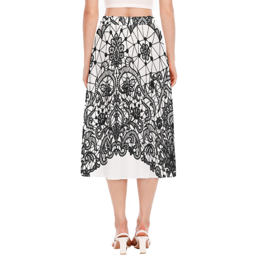 All-Over Print Women's Long Section Chiffon Skirt
