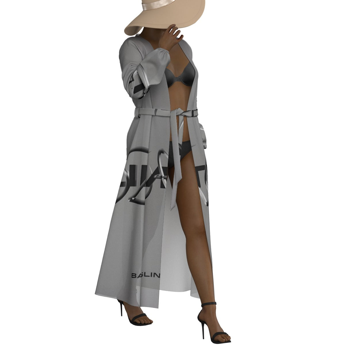 All-Over Print Women's Lace-up Chiffon Robe