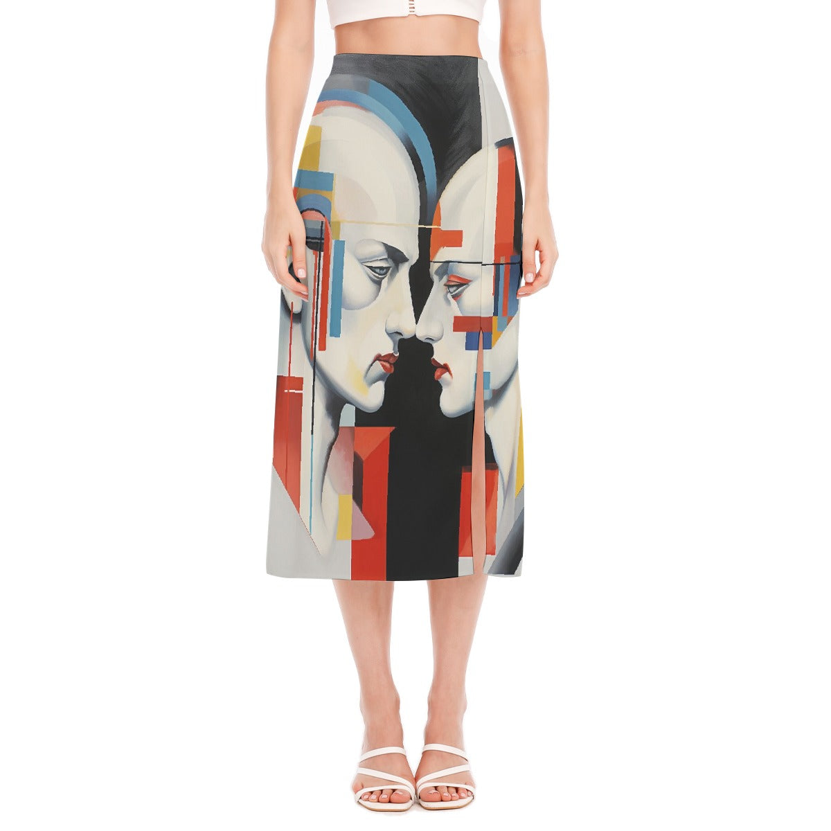 All-Over Print Women's High Slit Long Skirt