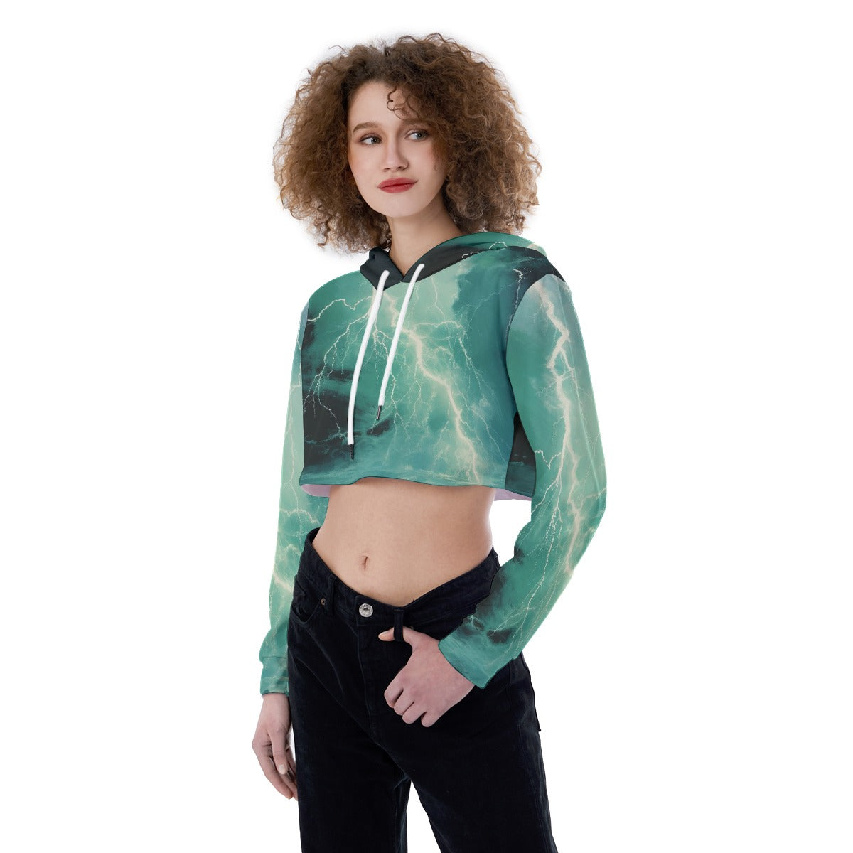 All-Over Print Women's Crop Top Hoodie