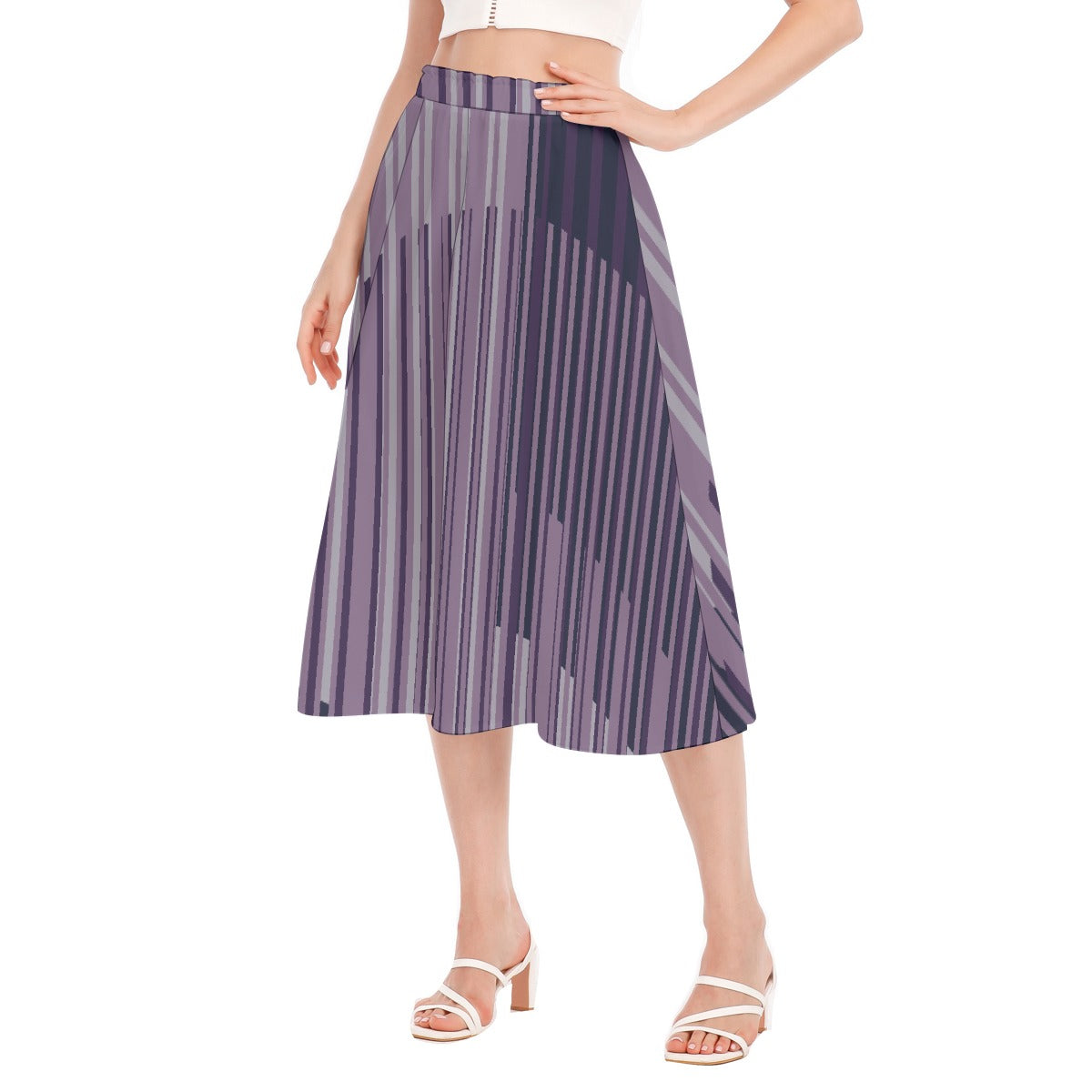 All-Over Print Women's Long Section Chiffon Skirt