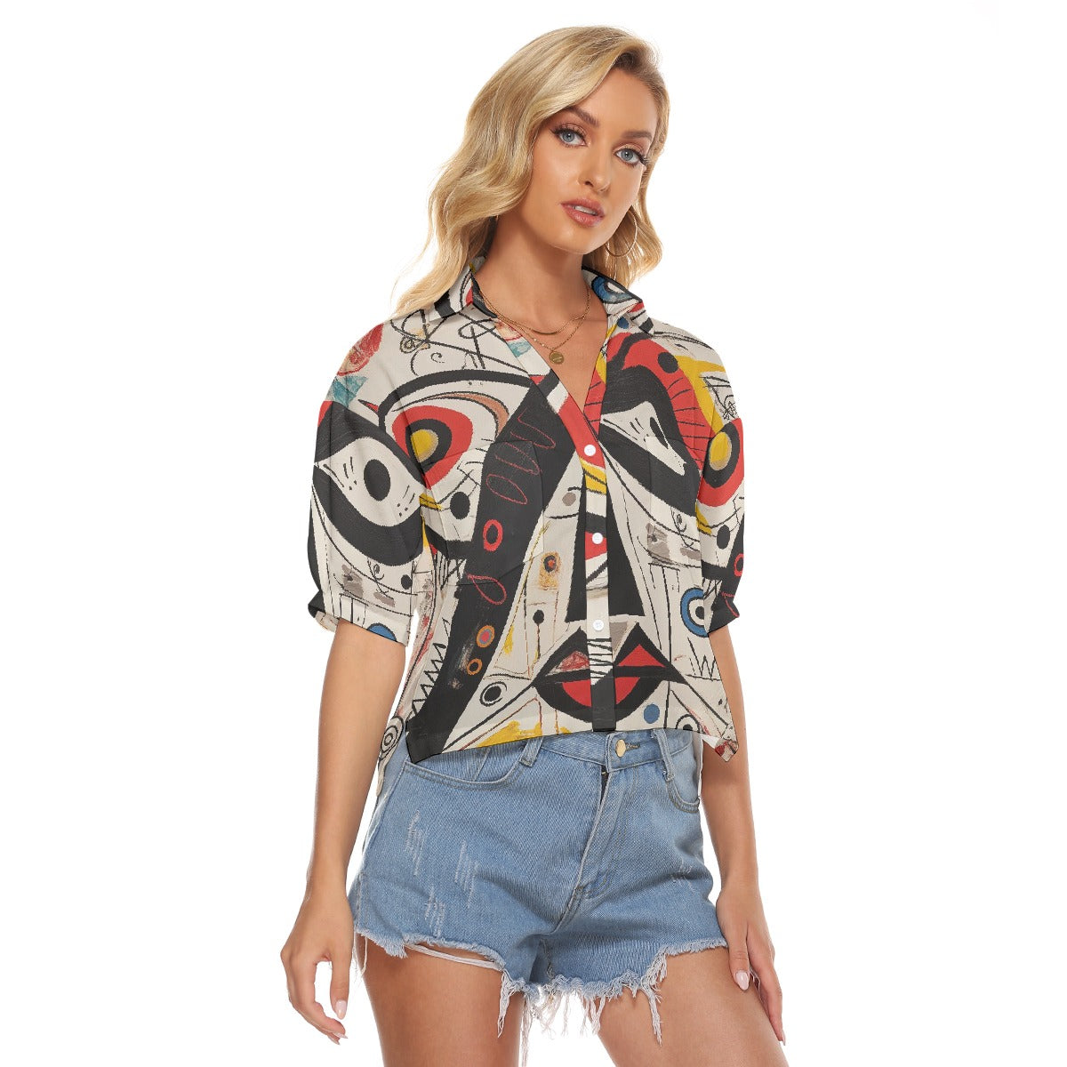 All-Over Print Women's V-neck Shirts