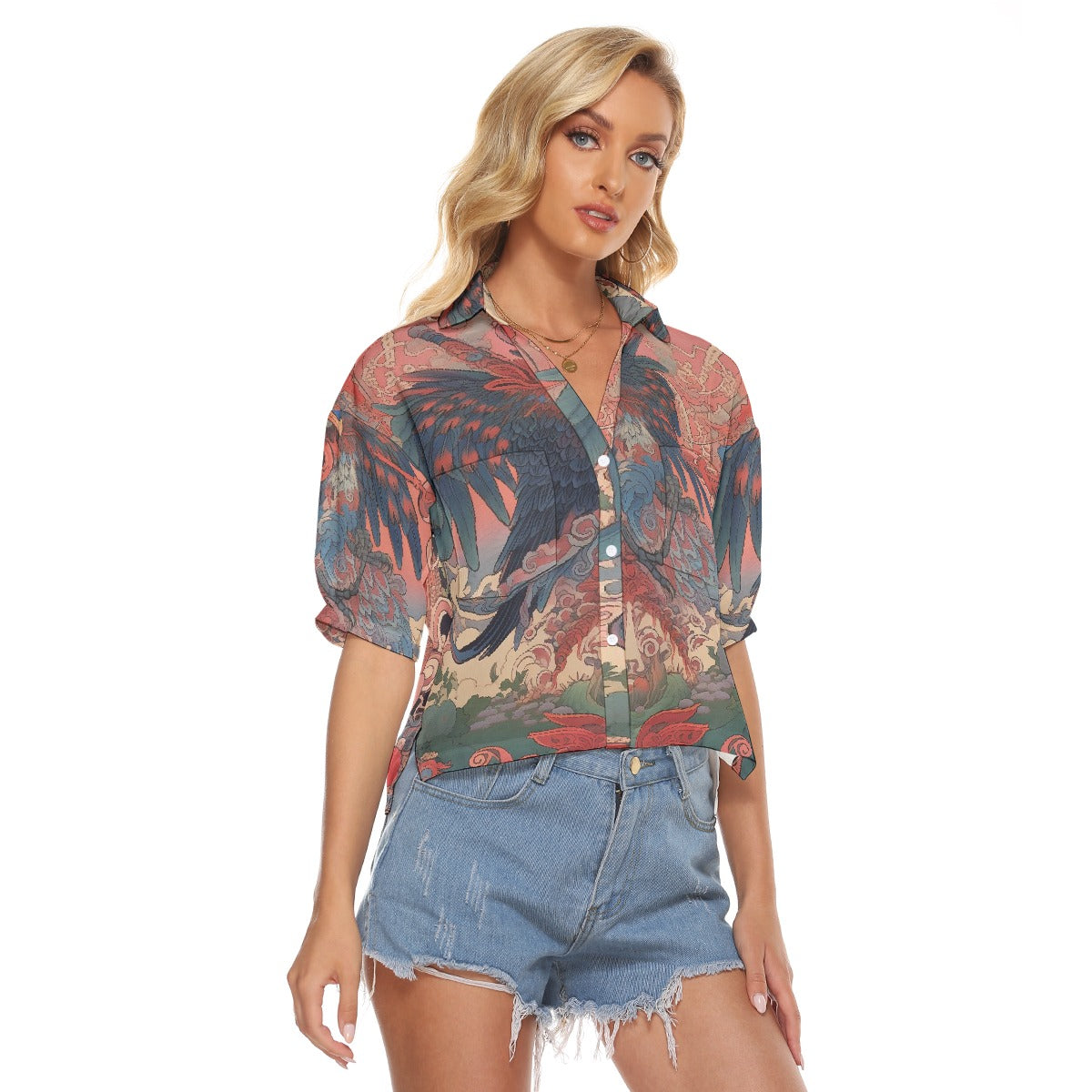 All-Over Print Women's V-neck Shirts