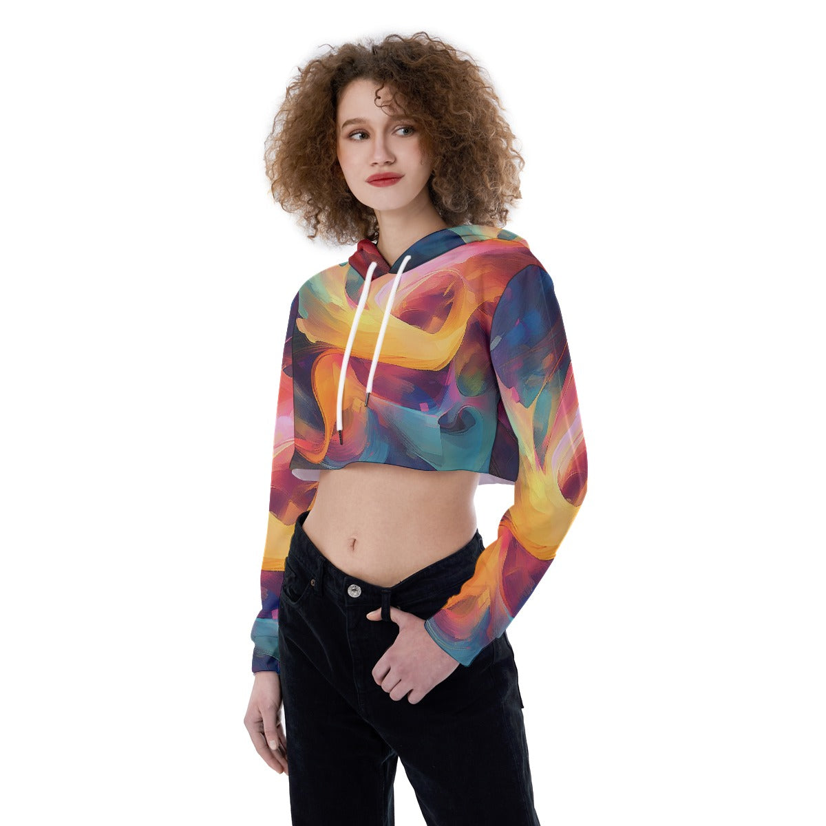 All-Over Print Women's Crop Top Hoodie