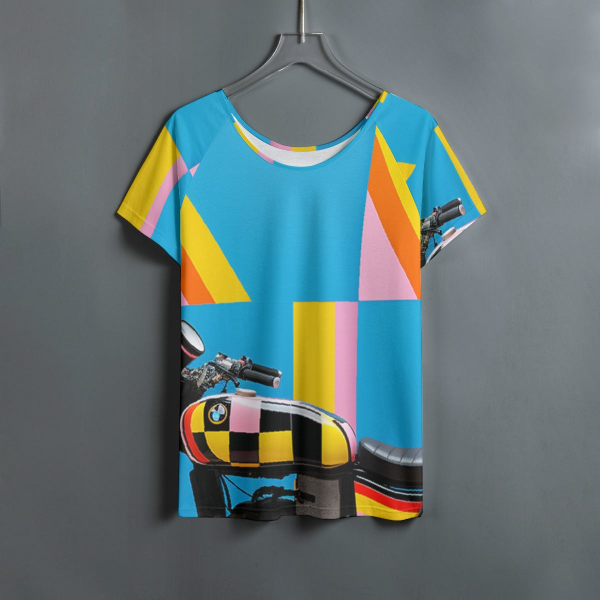 All-Over Print Women's Round Neck T-shirt With Raglan Sleeve
