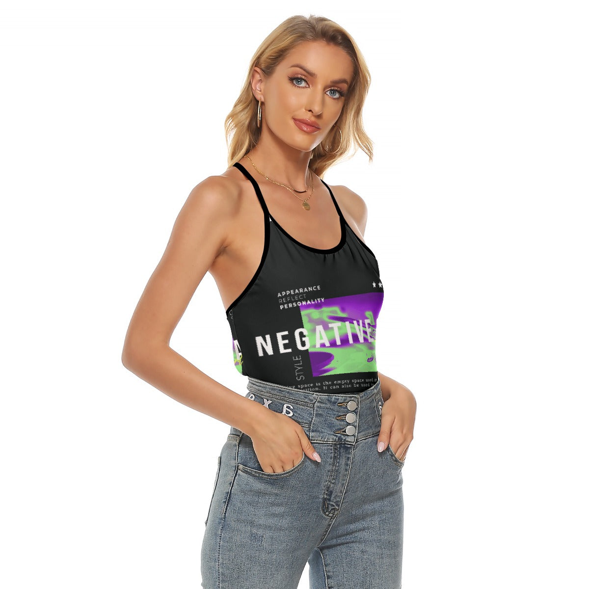 All-Over Print Women's Criss-Cross Open Back Tank Top