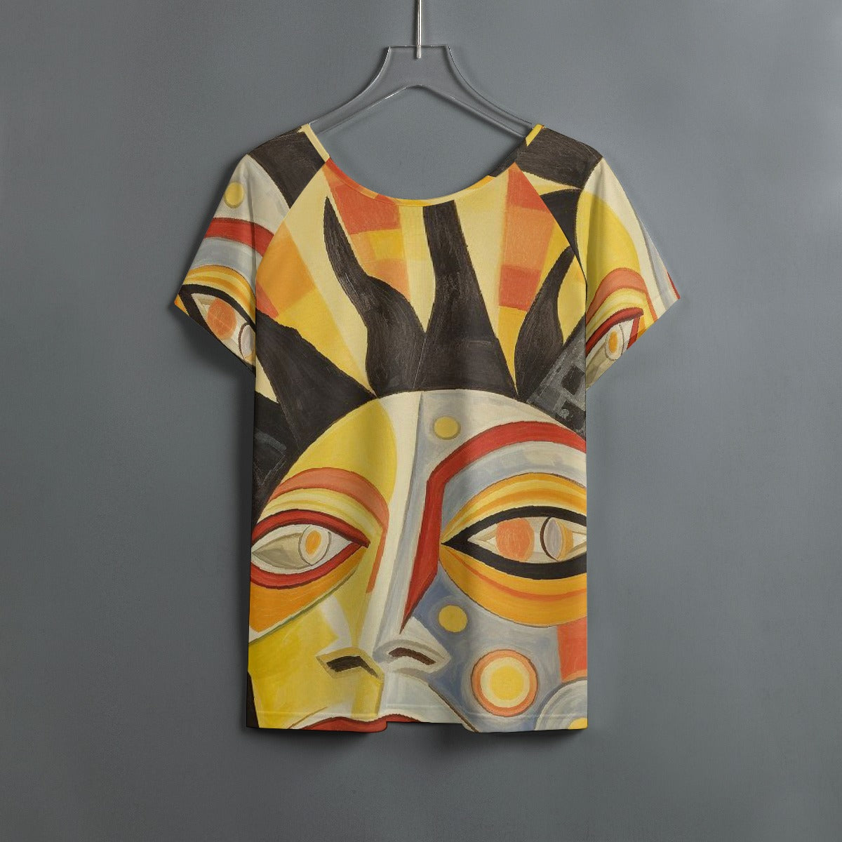 All-Over Print Women's Round Neck T-shirt With Raglan Sleeve