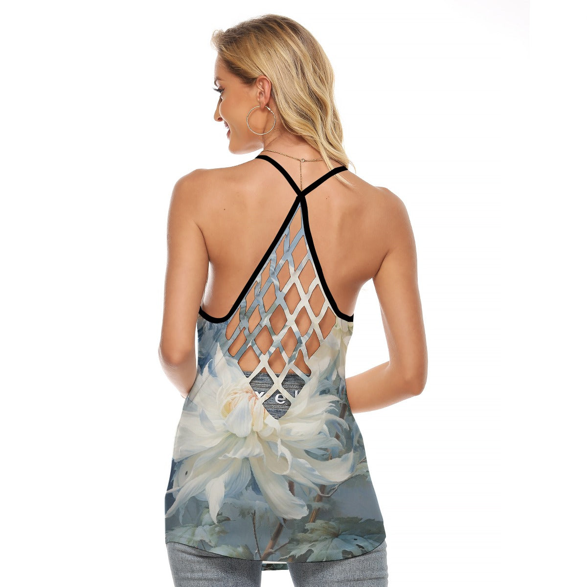 All-Over Print Women's Criss-Cross Open Back Tank Top