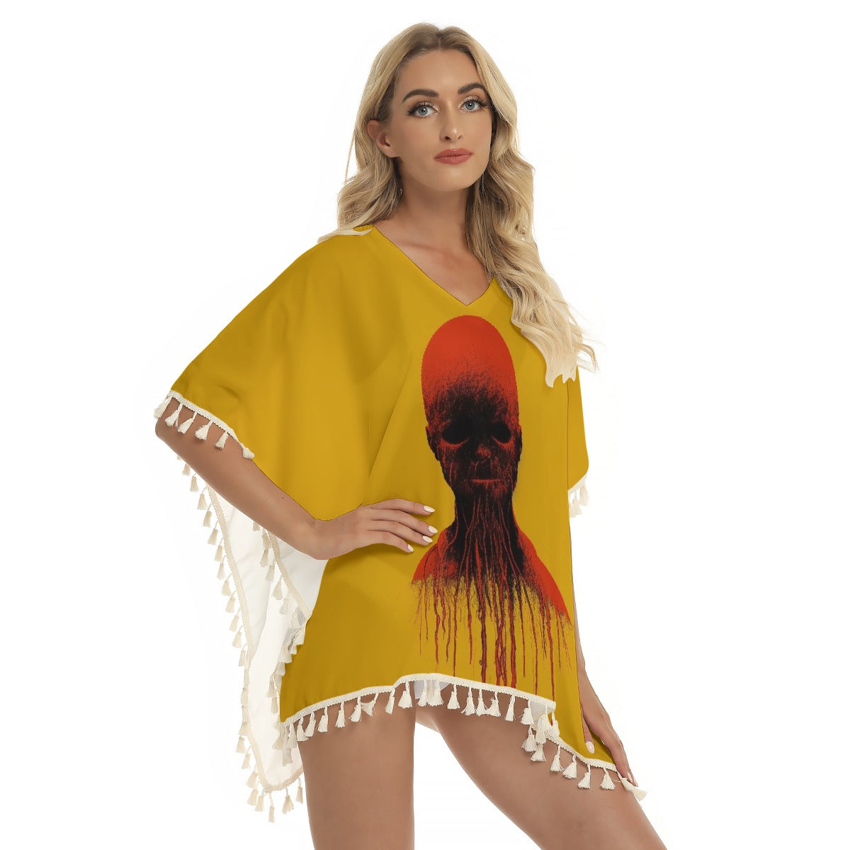 All-Over Print Women's Square Fringed Shawl