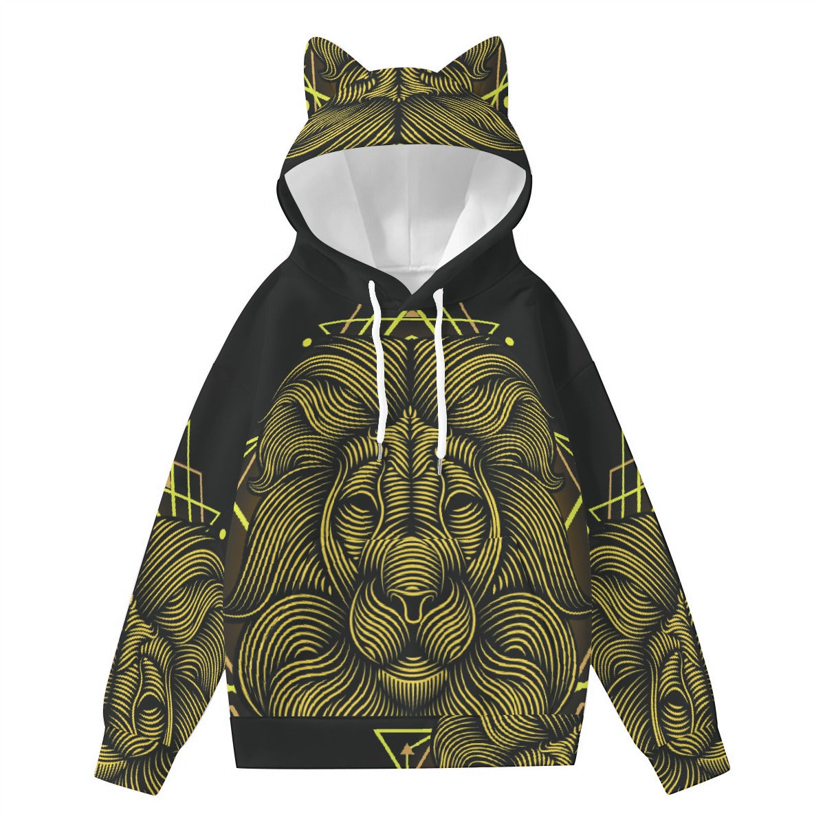 All-Over Print Women’s Hoodie With Decorative Ears