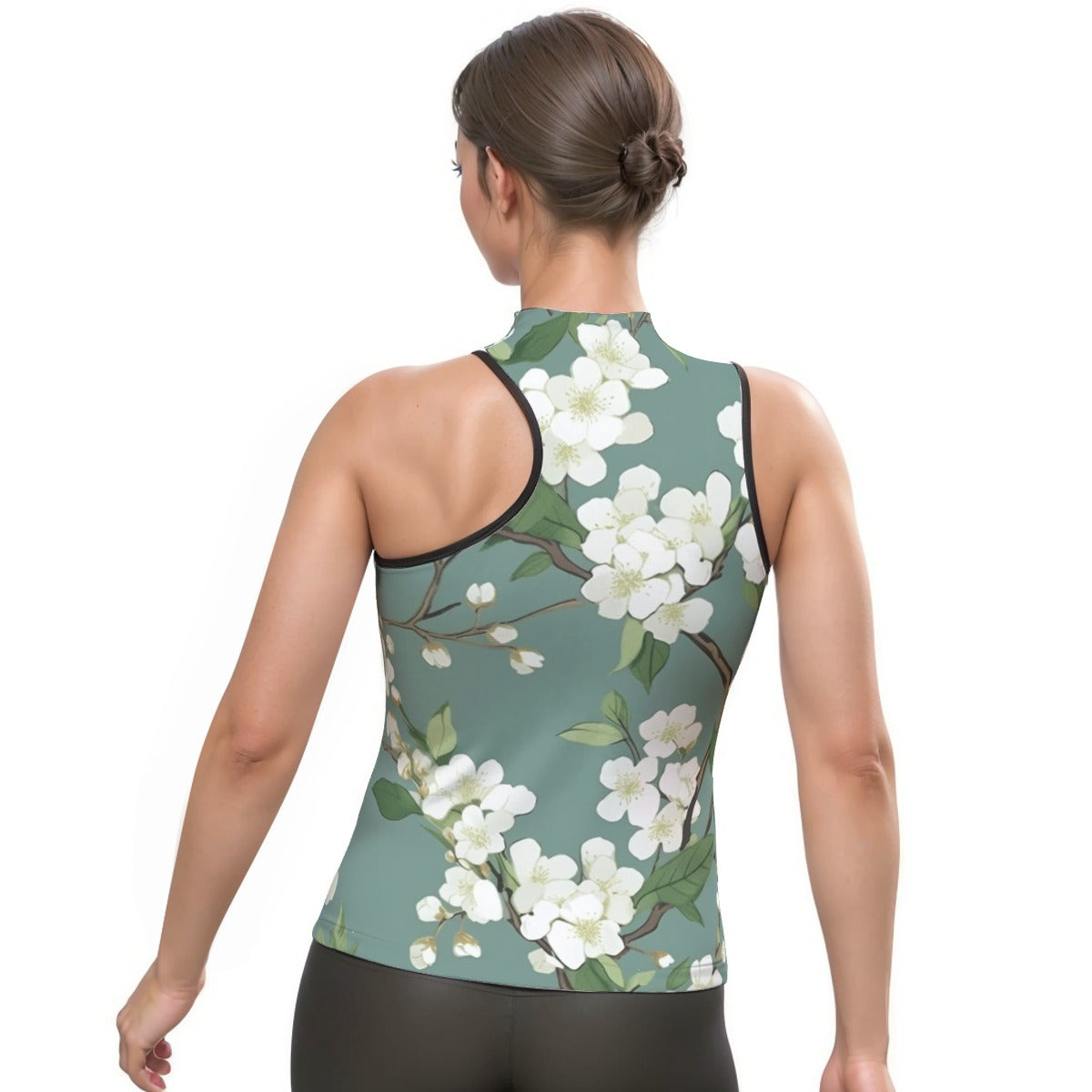 All-Over Print Women's Halter Sleeveless Asymmetrical Tank Top