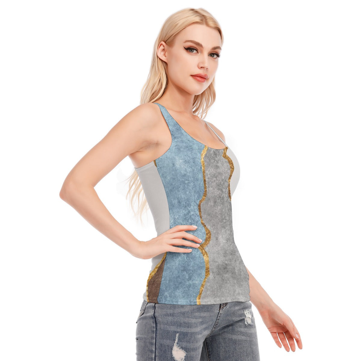 All-Over Print Women's Racer Vest | 190GSM Cotton