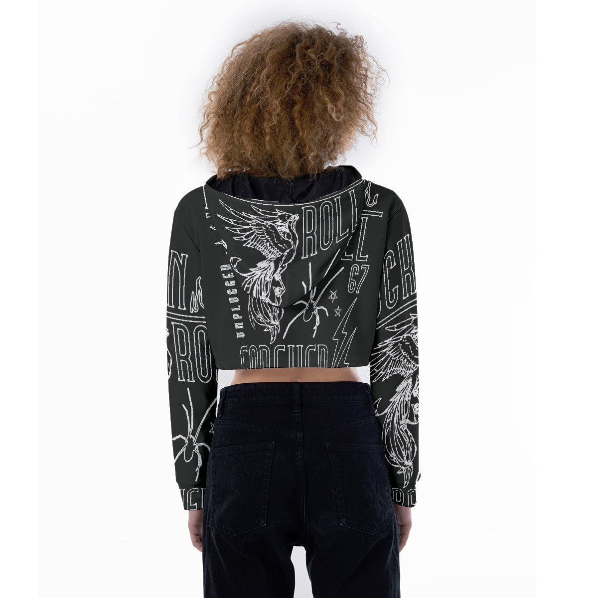 All-Over Print Women's Crop Top Hoodie