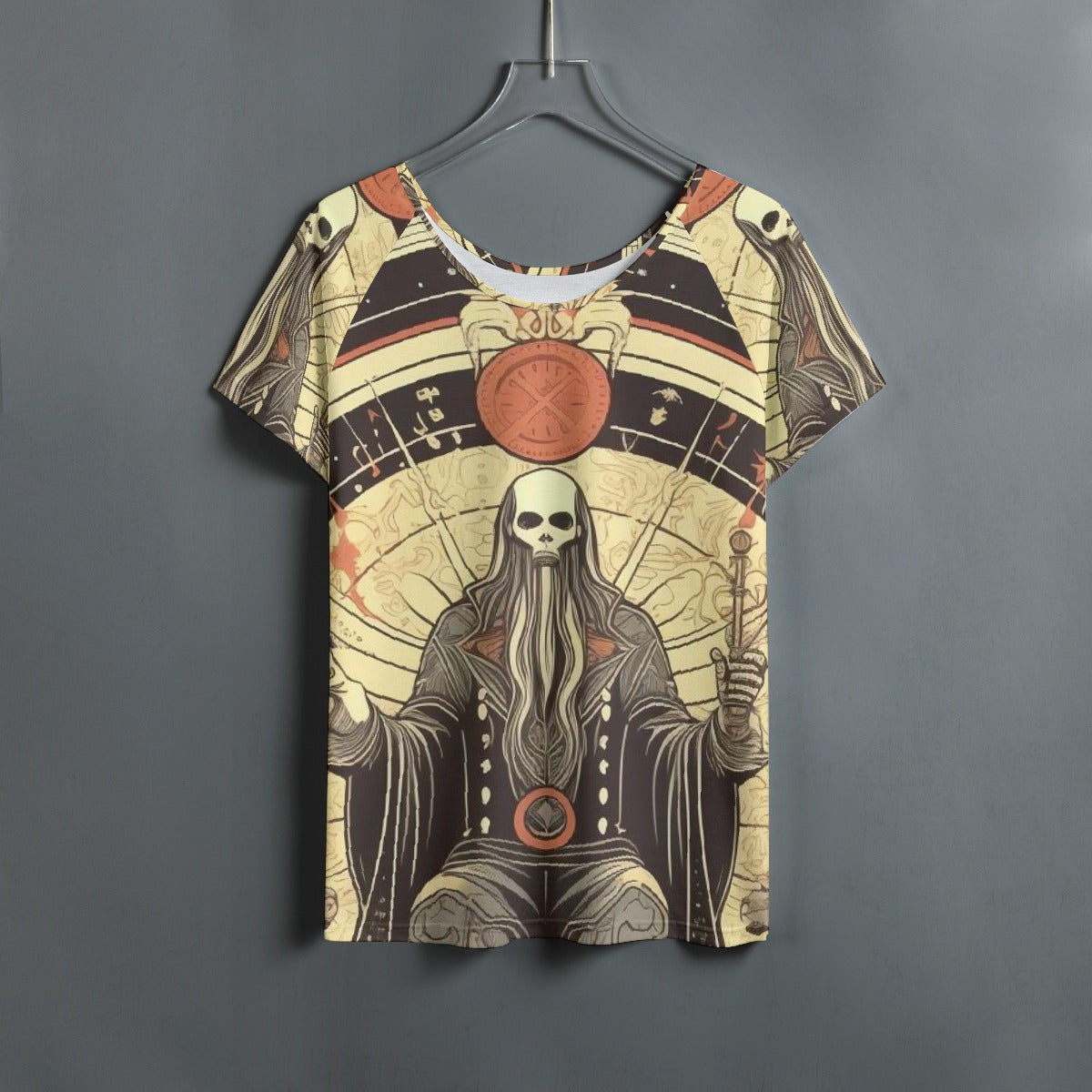 All-Over Print Women's Round Neck T-shirt With Raglan Sleeve