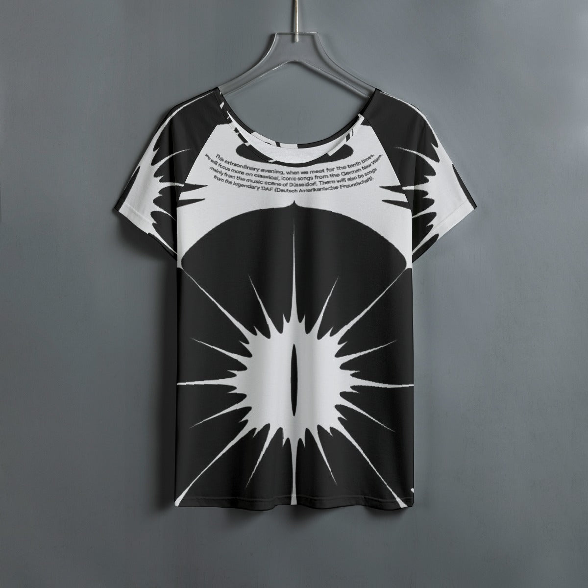 All-Over Print Women's Round Neck T-shirt With Raglan Sleeve