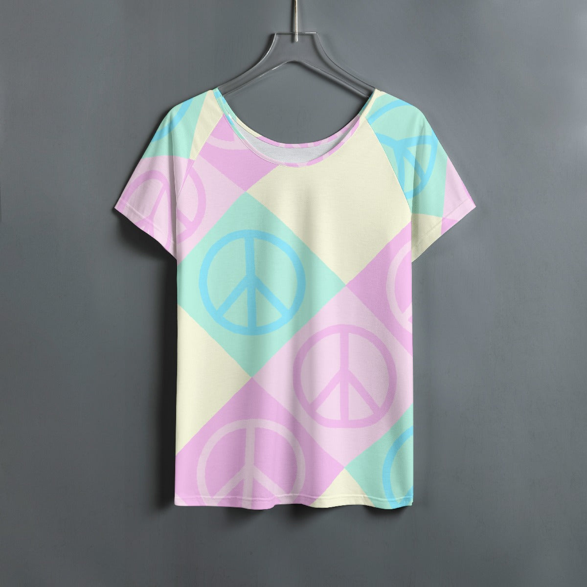 All-Over Print Women's Round Neck T-shirt With Raglan Sleeve