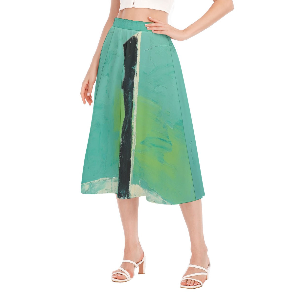 All-Over Print Women's Long Section Chiffon Skirt
