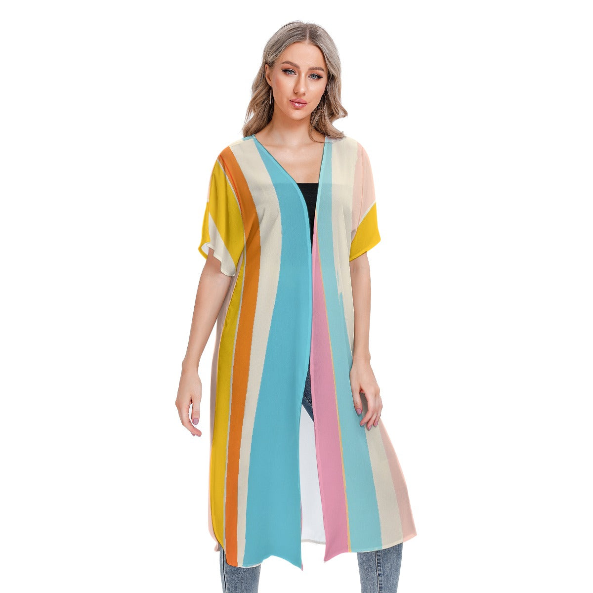 All-Over Print Women's Short Sleeve Cardigan