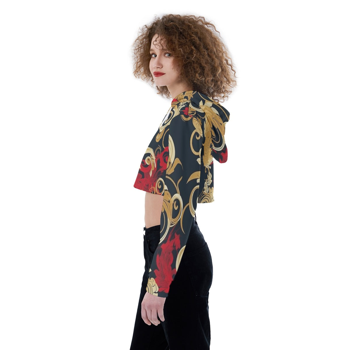 All-Over Print Women's Crop Top Hoodie