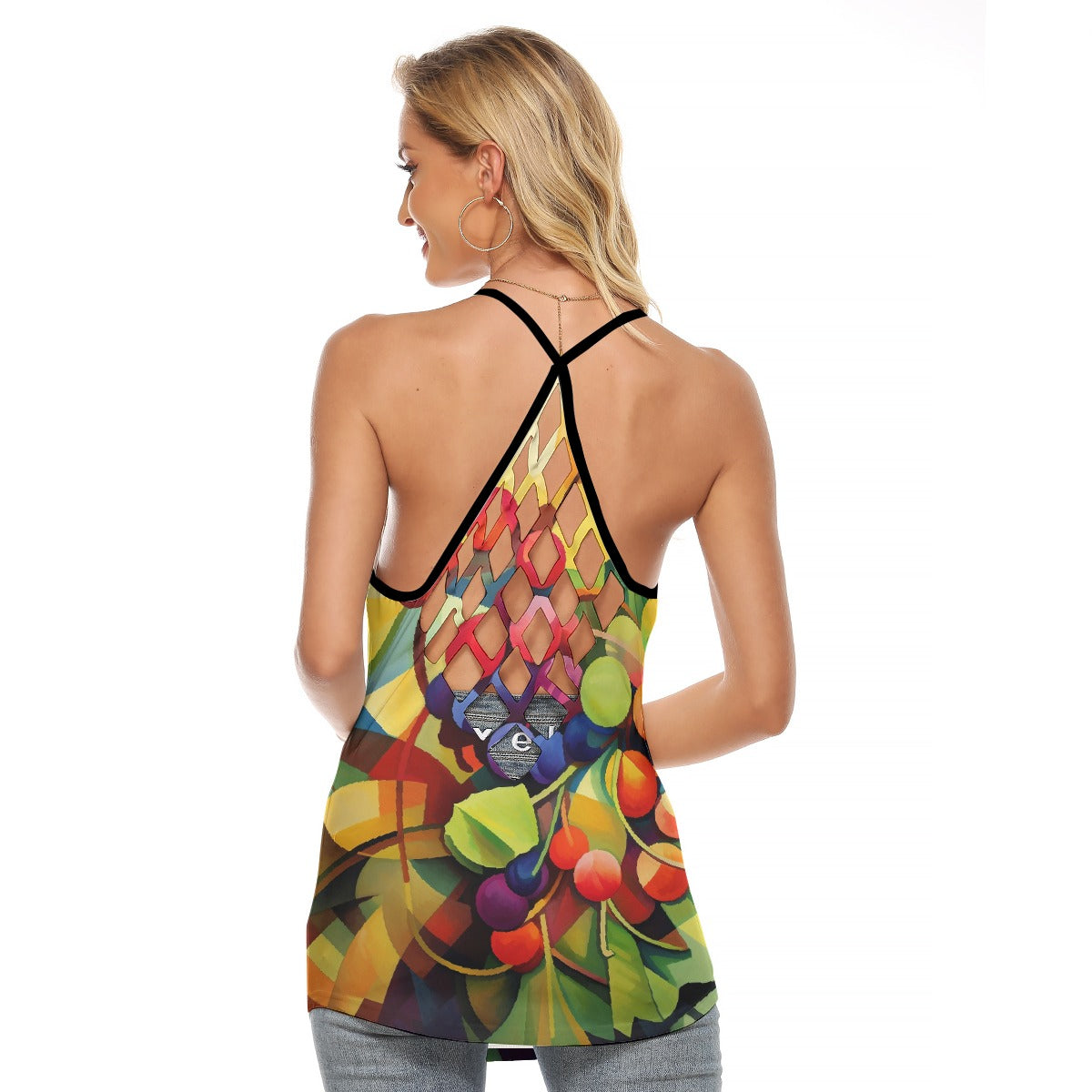All-Over Print Women's Criss-Cross Open Back Tank Top