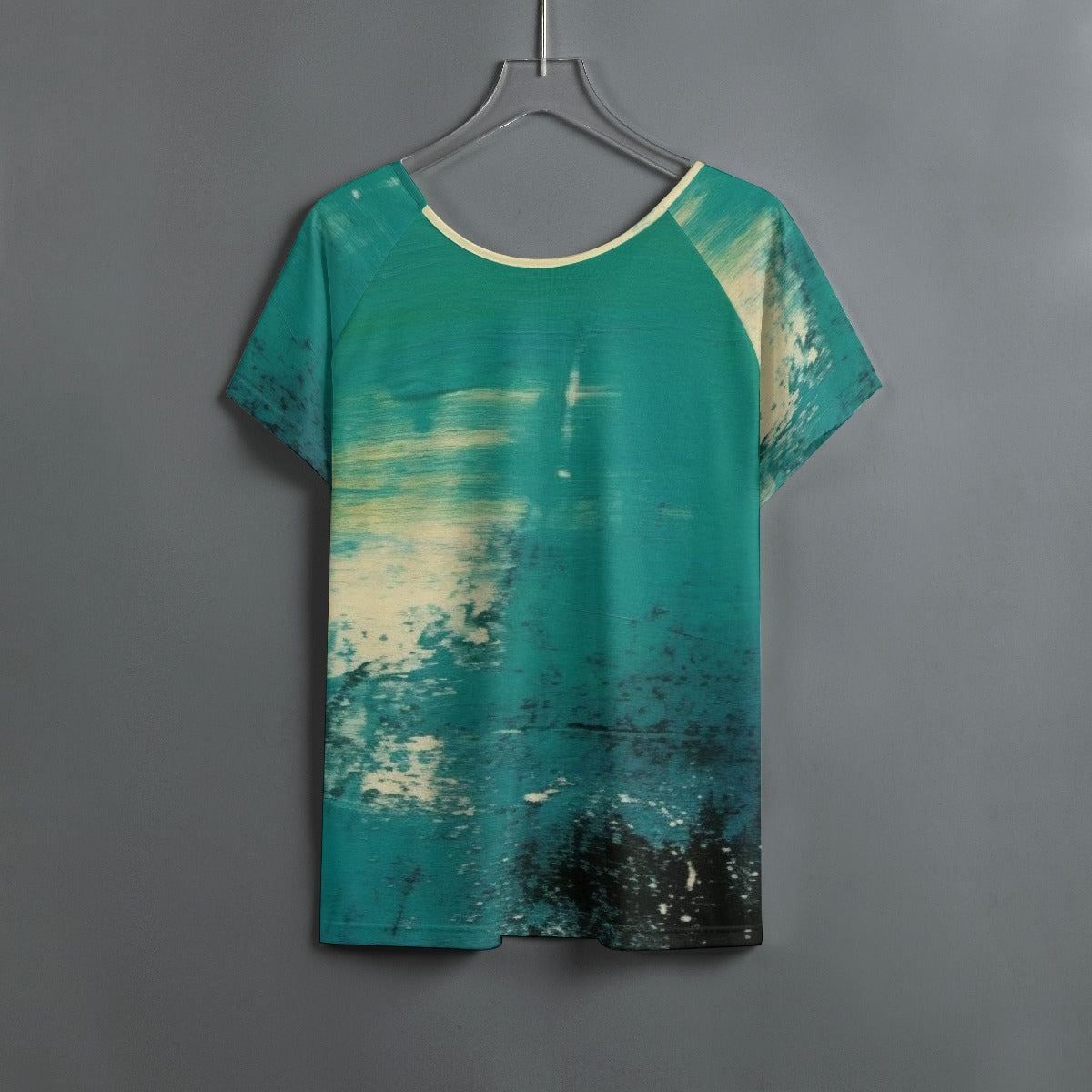 All-Over Print Women's Round Neck T-shirt With Raglan Sleeve