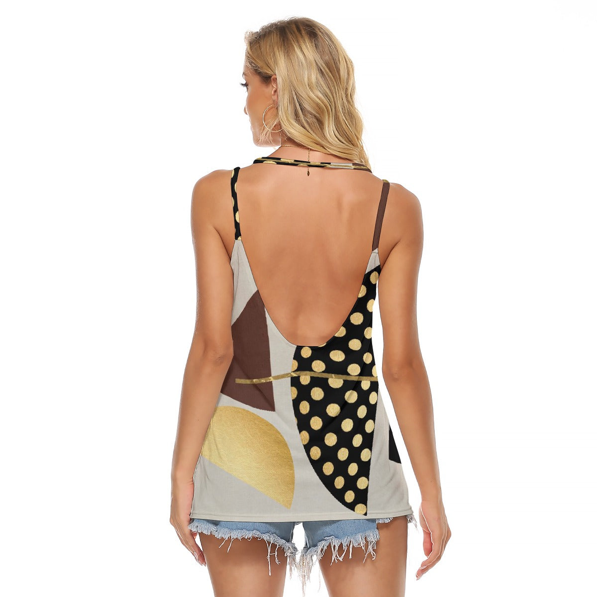 All-Over Print Women's Halter Top With Backless