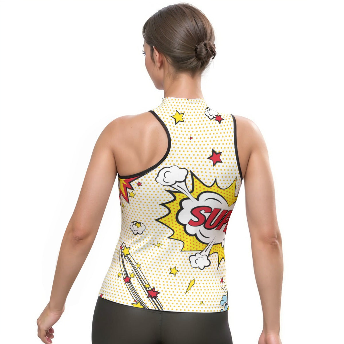 All-Over Print Women's Halter Sleeveless Asymmetrical Tank Top