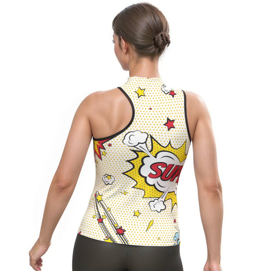 All-Over Print Women's Halter Sleeveless Asymmetrical Tank Top