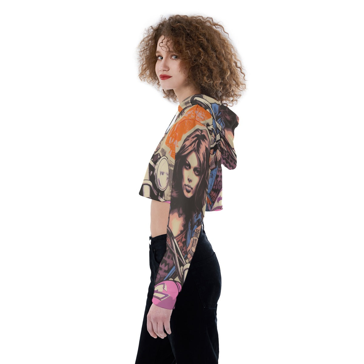 All-Over Print Women's Crop Top Hoodie
